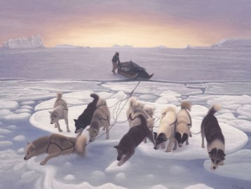 Sled Dogs On Thin Ice • 30 x 40